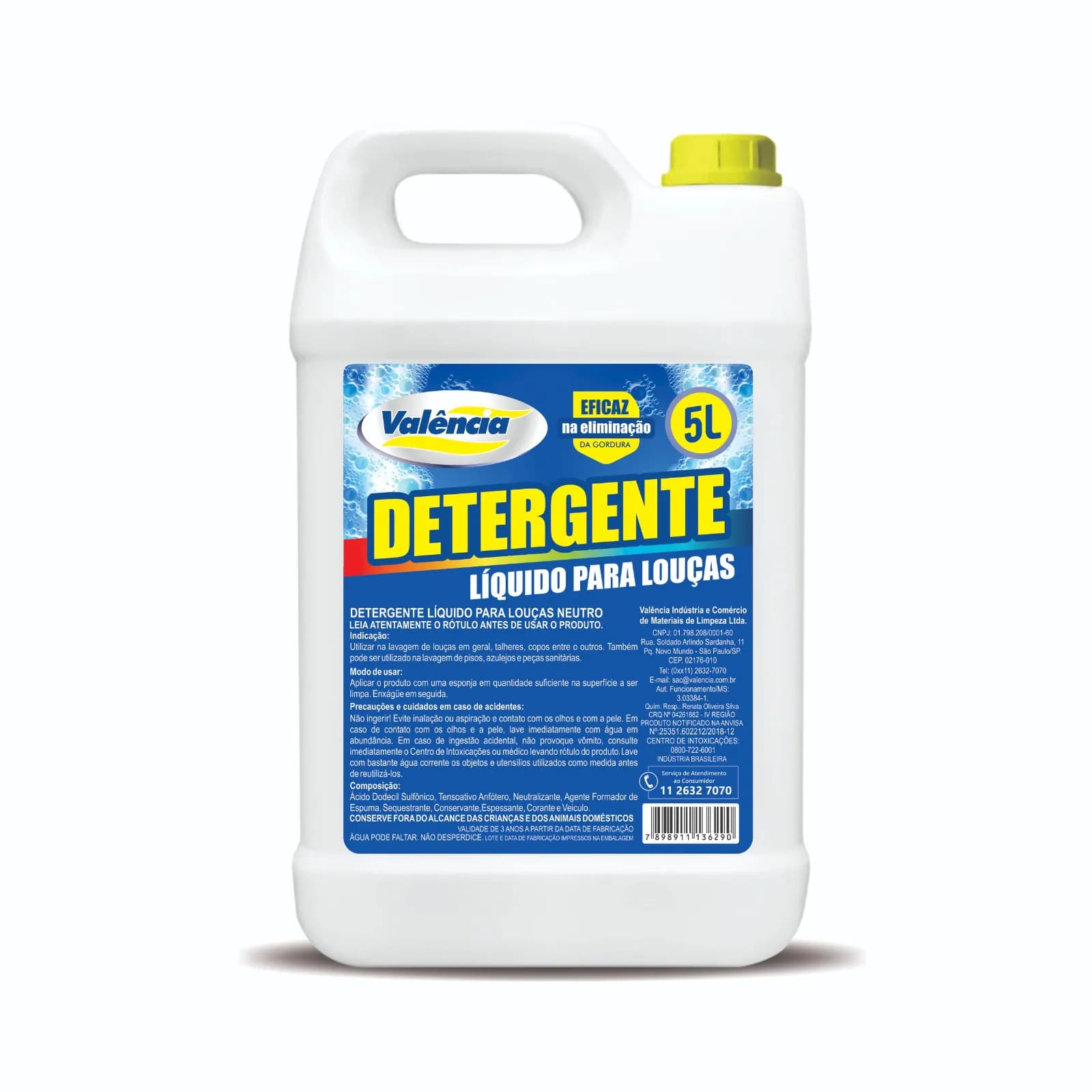 Detergente Líquido para Louças Neutro 5 L Valência